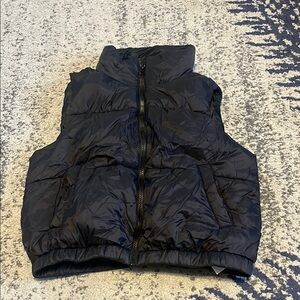 Cropped Black Puffer Vest